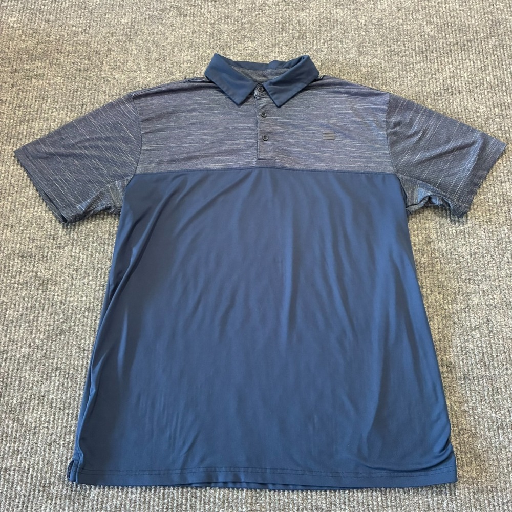 Three Sixty Six Mens Golf Polo Shirt Size Large Blue‎ Stretch Short Sleeve